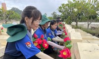 Tuổi trẻ An Giang thay mới hơn 15.000 đóa hoa sen trên mộ liệt sĩ