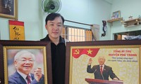 Thanh niên Cần Thơ vẽ tranh gạo tưởng nhớ Tổng Bí thư Nguyễn Phú Trọng