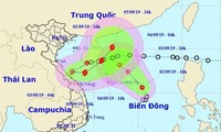 Đường di chuyển của 2 áp thấp nhiệt đới trên biển Đông (Trung tâm Dự báo Khí tượng Thủy văn Quốc gia)
