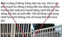 Công an xác minh thông tin nhà trường ‘dằn mặt’ phụ huynh bằng cách bắt học sinh dọn vệ sinh đến tối