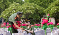 Tuổi trẻ Quảng Bình thay mới hơn 8.000 bình hoa sen ở phần mộ liệt sĩ