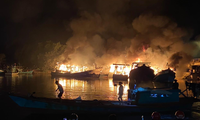 Điều tra nguyên nhân hàng loạt tàu cá bốc cháy ở Kiên Giang