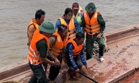 Cứu 4 người vụ chìm sà lan chở 200 tấn đá trên biển Kiên Giang