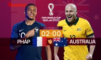 World Cup 2022: Tương quan trận đấu Pháp - Australia, 2 giờ 23/11