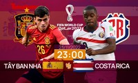 World Cup 2022: Tương quan trận đấu Tây Ban Nha - Costa Rica, 23 giờ 23/11