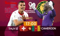 World Cup 2022: Tương quan trước trận Thụy Sỹ - Cameroon, 17 giờ 24/11