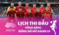 Lịch thi đấu vòng bảng bóng đá nữ Asiad 19 mới nhất