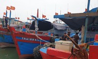 Tàu thuyền neo đậu không thể ra khơi tại Cảng cá Lạch Bạng 