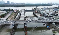 Cống Tân Thuận (quận 7) được lắp đặt tại khu vực kênh Tẻ, giao với sông Sài Gòn của dự án chống ngập 10.000 tỷ ở TPHCM đã đạt 93% khối lượng 