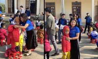 Chị Châu Anh đã vận động, quyên góp và trao tặng hơn 500 chiếc áo ấm cho học sinh nghèo trong chương trình “Đông ấm cho em ở miền sơn cước”