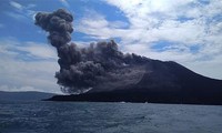 Núi lửa Anak Krakatau đã phun khói bụi và nham thạch từ nhiều tháng qua Ảnh: Bernama.com 