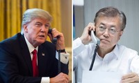 Tuần tới, ông Trump và ông Moon sẽ điện đàm thảo luận về hội nghị thượng đỉnh Mỹ- Triều lần thứ 2. Ảnh: Getty Images.