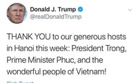 Tổng thống Mỹ gửi lời cảm ơn lãnh đạo Việt Nam trước khi về nước