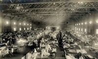 Bệnh viện chật kín bệnh nhân trong đại dịch cúm Tây Ban Nha năm 1918.