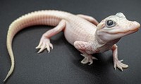 Cá sấu bạch tạng màu trắng hồng với đôi mắt xanh duy nhất trên thế giới 