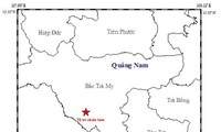 Vị trí xảy ra động đất tại huyện Bắc Trà My, Quảng Nam. Ảnh Viện Vật lý địa cầu