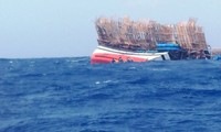 Tàu câu mực chìm trên biển, 47 ngư dân may mắn được cứu sống.