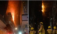 Kinh hoàng ngọn lửa bao trùm tòa nhà chọc trời trong vụ hỏa hoạn ở Hong Kong