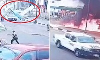 Video máy bay đâm bổ xuống đường phố đông đúc rồi bốc cháy ở Nigeria