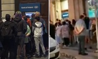 Người dân xếp hàng dài để &quot;rút tiền miễn phí&quot; ở cây ATM khi Ngân hàng Ireland bị lỗi