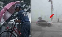 Video ô tô bị gió đẩy lùi cho thấy bão Haikui mạnh thế nào khi đổ bộ Đài Loan (Trung Quốc)