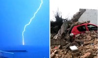 Video lốc xoáy mạnh nhất trong 70 năm giữa bão Ciaran, hất tung mái nhà lên không trung