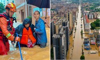 Video nước lụt “một thế kỷ mới có một lần” ở phía Nam Trung Quốc cuốn phăng cả ô tô