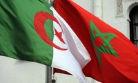 Ảnh quốc kỳ Algeria và Maroc (phải). Ảnh: Getty