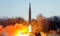 Tên lửa siêu thanh kiểu mới của Triều Tiên được phóng từ tỉnh miền Bắc Jagang. (Ảnh: KCNA/TTXVN)