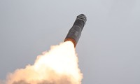 Tên lửa đạn đạo liên lục địa (ICBM) Hwasong-18 mà Triều Tiên đã phóng vào ngày 12 tháng 7 năm 2023. Ảnh: KCNA