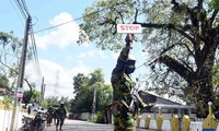 Các thành viên của lực lượng đặc nhiệm cảnh sát Sri Lanka làm nhiệm vụ ở thủ đô Colombo (Sri Lanka) hôm 22/12. Ảnh: TÂN HOA XÃ