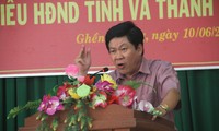 Ông Ngô Hoàng Nam – Chủ tịch UBND thành phố Quy Nhơn cho biết, sau khi vào ở thì 480 hộ dân chung cư Long Thịnh có ô tô gần như 50%. Ảnh: Tr.Định