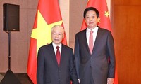 Tổng Bí thư Nguyễn Phú Trọng hội kiến Chủ tịch Quốc hội Trung Quốc 