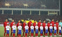 Các cầu thủ Việt Nam trong đội hình xuất phát. Ảnh: Như Ý