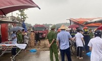 Hiện trường vụ sập giàn giáo ở thành phố Bắc Ninh khiến 2 công nhân tử vong