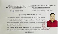 Công an huyện Tân Yên (Bắc Giang) thông báo truy tìm đối tượng Hải