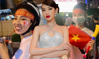 Hoa hậu Thùy Tiên xuống phố &quot;đi bão&quot; ăn mừng U23 Việt Nam vô địch SEA Games 31