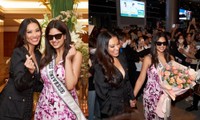 Hoa hậu Hoàn vũ Harnaaz Sandhu ngỡ ngàng khi thấy quá đông người hâm mộ đón tại sân bay