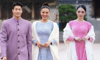 Hoa hậu Hương Giang, Á hậu Kim Duyên mặc áo dài catwalk trong thời tiết 5 độ ở Hàn Quốc