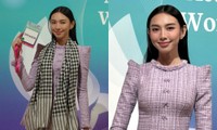 Hoa hậu Thùy Tiên diện áo bà ba cách điệu tại Hội nghị Quốc tế lần thứ 5 ở Hàn Quốc