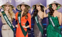 90 thí sinh Hoa hậu Trái Đất 2023 hào hứng nhận sash và đội nón lá Việt Nam