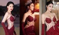 3 nàng hậu mặc chung thiết kế dạ hội: Lương Thùy Linh, Bùi Quỳnh Hoa và ai nữa?