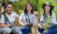 Dàn thí sinh Hoa hậu Trái Đất 2023 đi trồng cây, nhan sắc đời thường trông ra sao?