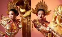 Đoàn Thu Thủy trình diễn trang phục dân tộc &quot;Lưỡng Nghê Chầu&quot; tại Miss Global 2023
