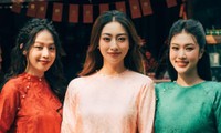 Ba nàng hậu Thanh Thủy, Lương Thùy Linh, Thiên Ân khoe ảnh áo dài Tết độc đáo