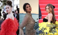 &quot;Hoa hậu đẹp nhất thế giới&quot; diện váy của nhà thiết kế người Việt tại LHP Cannes