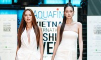 Ngắm màn thị phạm catwalk của Hoa hậu Bảo Ngọc và Lê Hoàng Phương