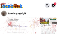 Facebook đổi logo trâu vàng và cành đào đón Tết, Google bắn pháo hoa tưng bừng