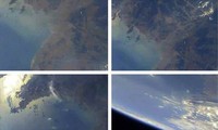 Hình ảnh chụp Trái đất được cho là chụp từ tên lửa mà Bình Nhưỡng phóng thử chiều 21/5. Ảnh: Yonhap