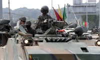 Binh sĩ Hàn Quốc tuần tra tại thành phố biên giới Paju giáp Triều Tiên vào ngày 3/9. Ảnh: AFP